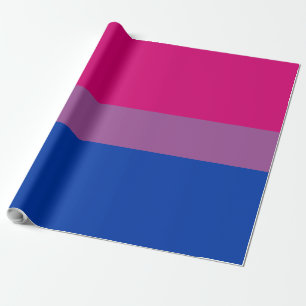 Papier Cadeau Drapeau de fierté LGBTQ bisexuel à motif rayé rose