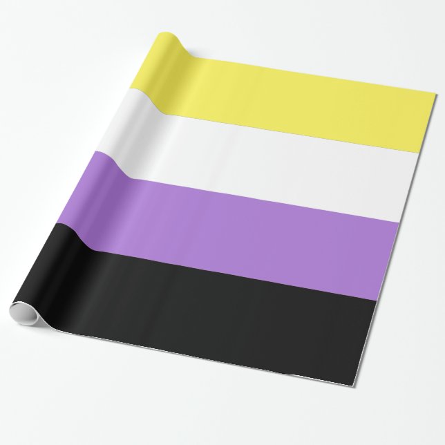 Papier Cadeau Drapeau de fierté non binaire (Déroulé)