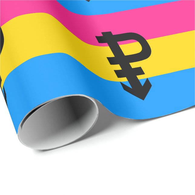 Papier Cadeau Drapeau de fierté pansexuelle (Coin rond)
