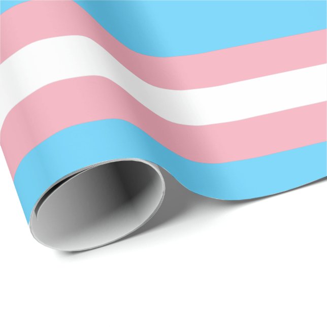 Papier Cadeau Drapeau de fierté transgenre horizontal (Coin rond)
