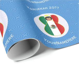 Papier Cadeau Drapeau de Hanukkah personnalisé de l'ange mexicai