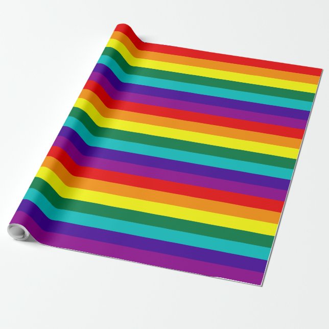 Papier Cadeau Drapeau de la Fierté arc-en-ciel 7 bandes (Déroulé)