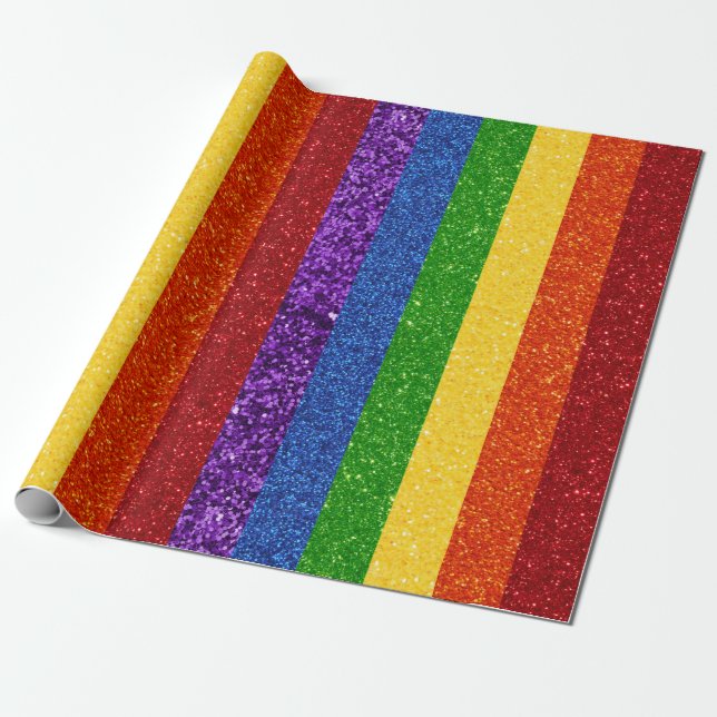 Papier Cadeau Drapeau de la Fierté arc-en-ciel LGBT Parties scin (Déroulé)