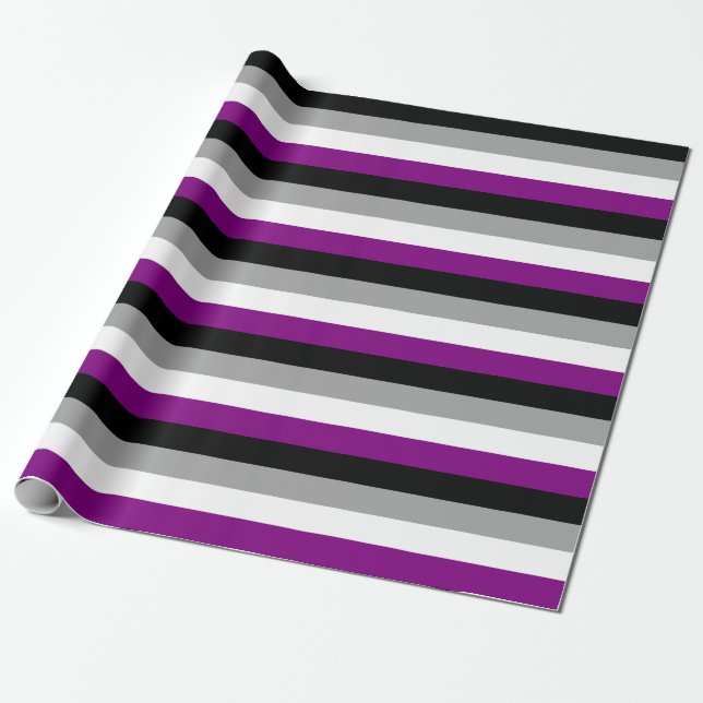 Papier Cadeau Drapeau de la fierté asexuée horizontal (Déroulé)