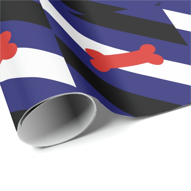 Papier Cadeau Drapeau de la fierté de jeu de chiot (Coin rond)