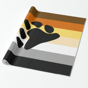 Papier Cadeau Drapeau de la fierté de l'ours avec paw