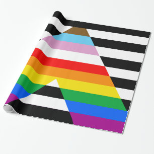 Papier Cadeau Drapeau de la fierté de progrès d'allié