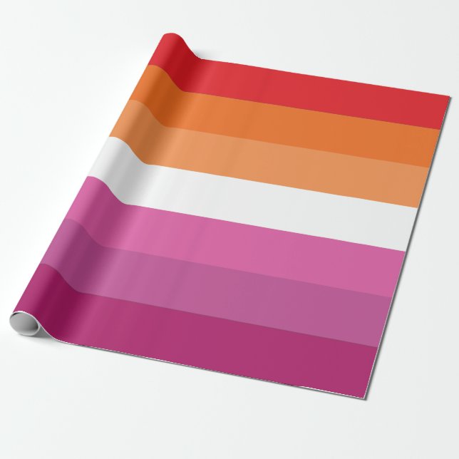 Papier Cadeau Drapeau de la fierté lesbienne (Déroulé)