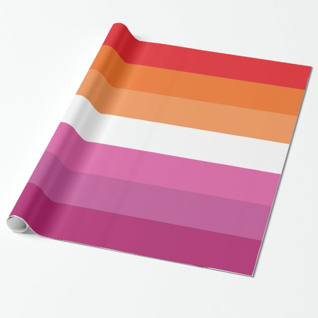 Papier Cadeau Drapeau de la fierté lesbienne (Déroulé)