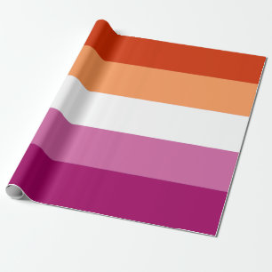 Papier Cadeau Drapeau de la fierté lesbienne (5 bandes)