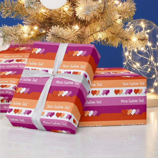 Papier Cadeau Drapeau de la fierté lesbienne avec papier d'embal (Vacances)