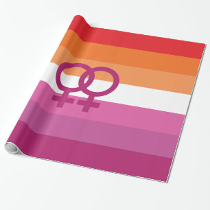 Papier Cadeau Drapeau de la fierté lesbienne WLW