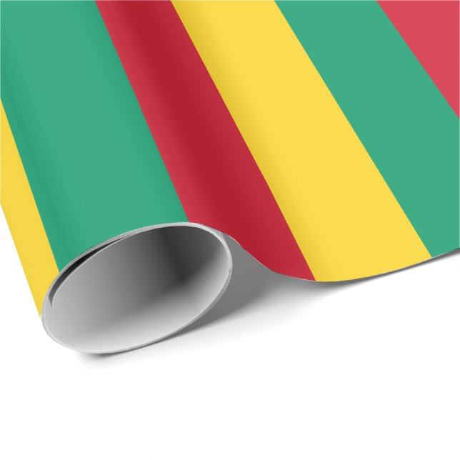 Papier Cadeau Drapeau de la Guinée (Coin rond)