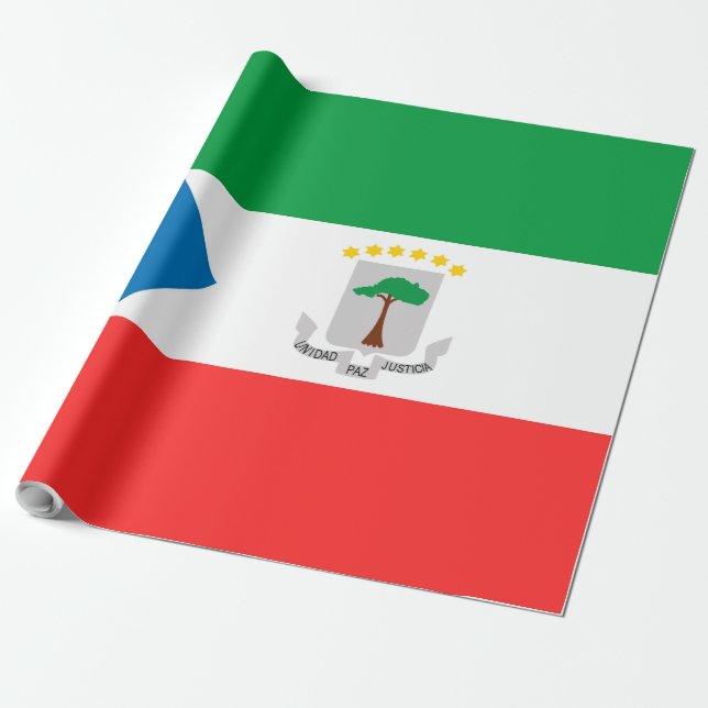 Papier Cadeau Drapeau de la Guinée équatoriale (Déroulé)