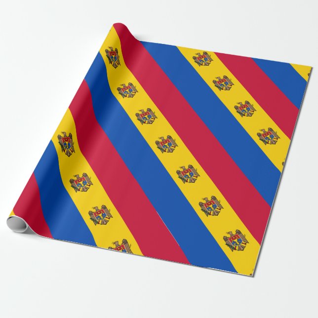 Papier Cadeau Drapeau de la Moldavie (Déroulé)