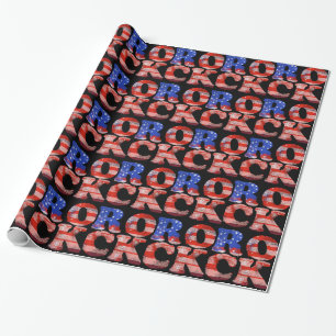 Papier Cadeau drapeau de la musique rock américaine