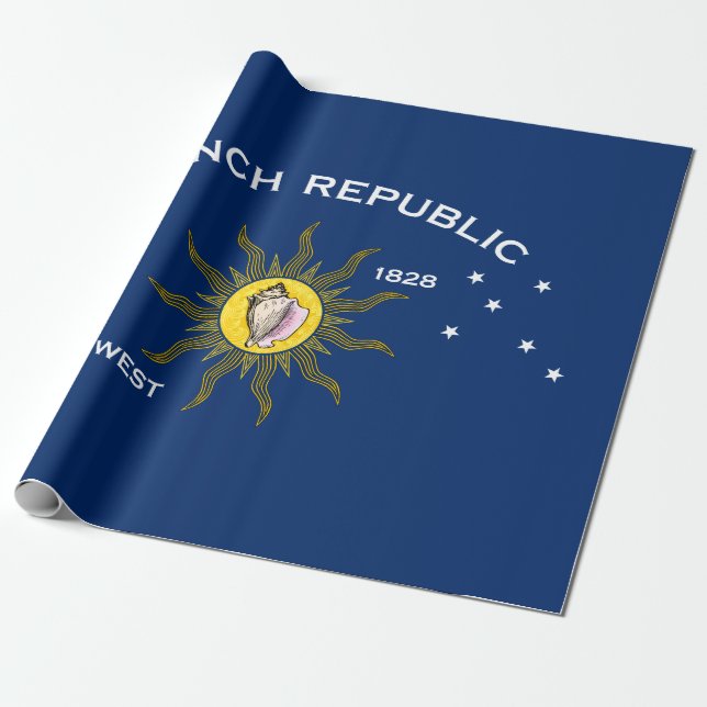 Papier Cadeau Drapeau de la République des Conques Key West Flor (Déroulé)