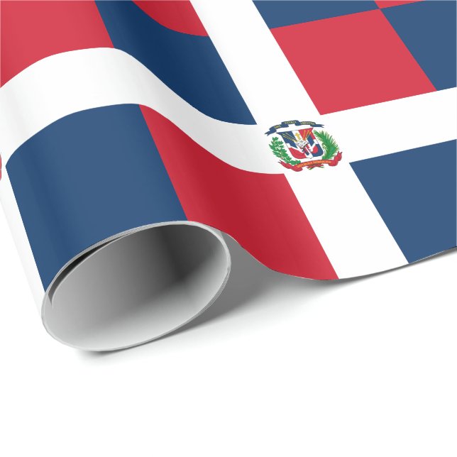 Papier Cadeau Drapeau de la République Dominicaine (Coin rond)