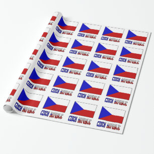 Papier Cadeau Drapeau de la République tchèque et de la Tchéquie