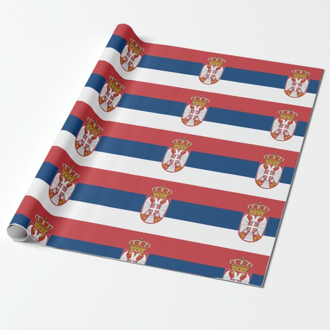 Papier Cadeau Drapeau de la Serbie (Déroulé)