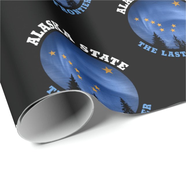 Papier Cadeau Drapeau de l'État d'Alaska (Coin rond)