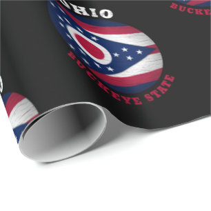 Papier Cadeau Drapeau de l'État de l'OHIO BUCKEYE