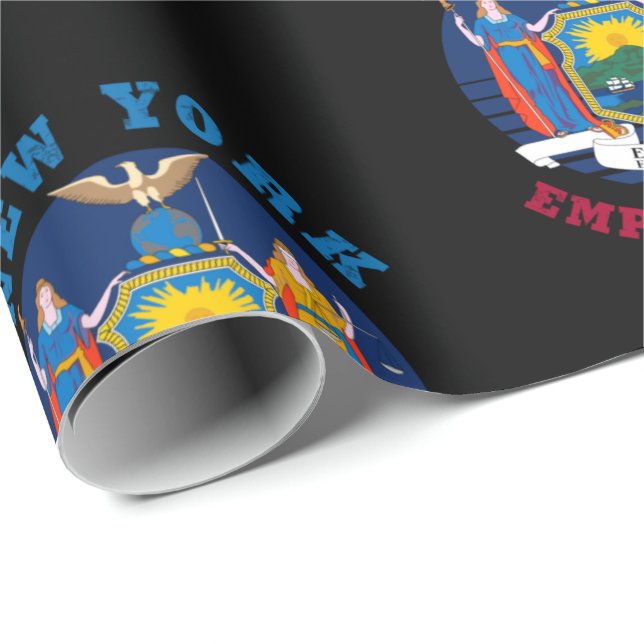 PAPIER CADEAU DRAPEAU DE L'ÉTAT DE NEW YORK (Coin rond)