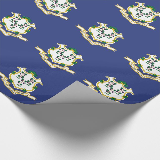 Papier Cadeau Drapeau de l'État du Connecticut (Coin)