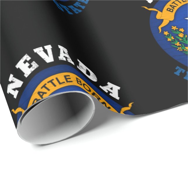 Papier Cadeau Drapeau de l'État du Nevada Silver State (Coin rond)