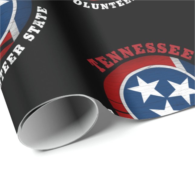 PAPIER CADEAU DRAPEAU DE L'ÉTAT VOLONTAIRE DU TENNESSEE (Coin rond)