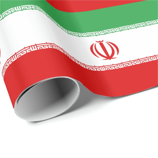 Papier Cadeau Drapeau de l'Iran (Coin rond)