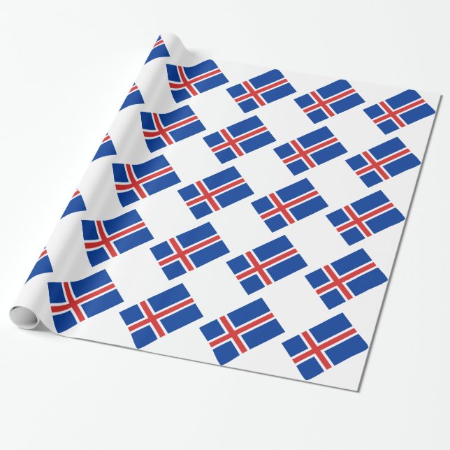 Papier Cadeau Drapeau de l'Islande (Déroulé)