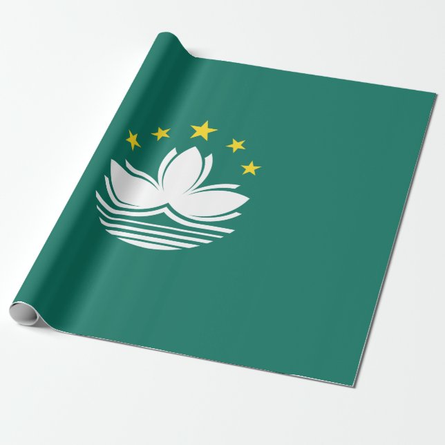 Papier Cadeau Drapeau de Macao (Région chinoise) (Déroulé)