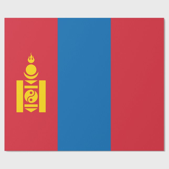 Papier Cadeau Drapeau de Mongolie (Plat)
