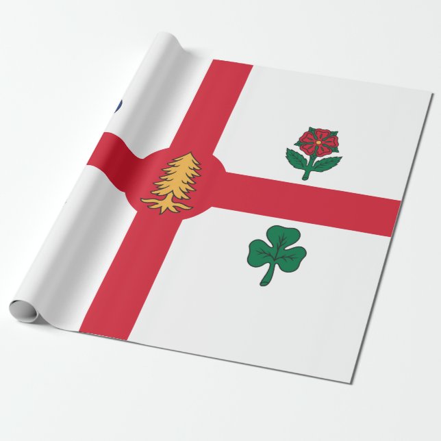 Papier Cadeau Drapeau de Montréal (Québec, Canada) (Déroulé)