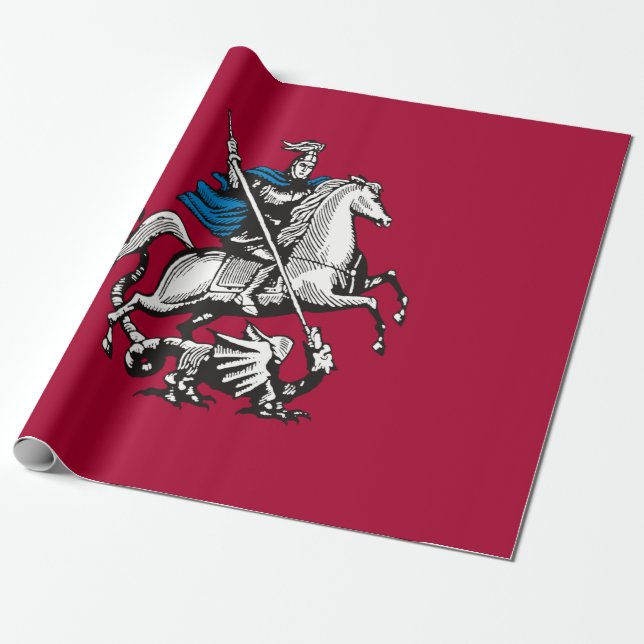 Papier Cadeau Drapeau de Moscou (capitale russe) (Déroulé)