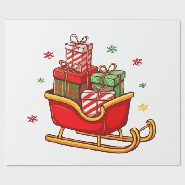 Papier Cadeau Drapeau de Père Noël festif plein de cadeaux de No (Plat)