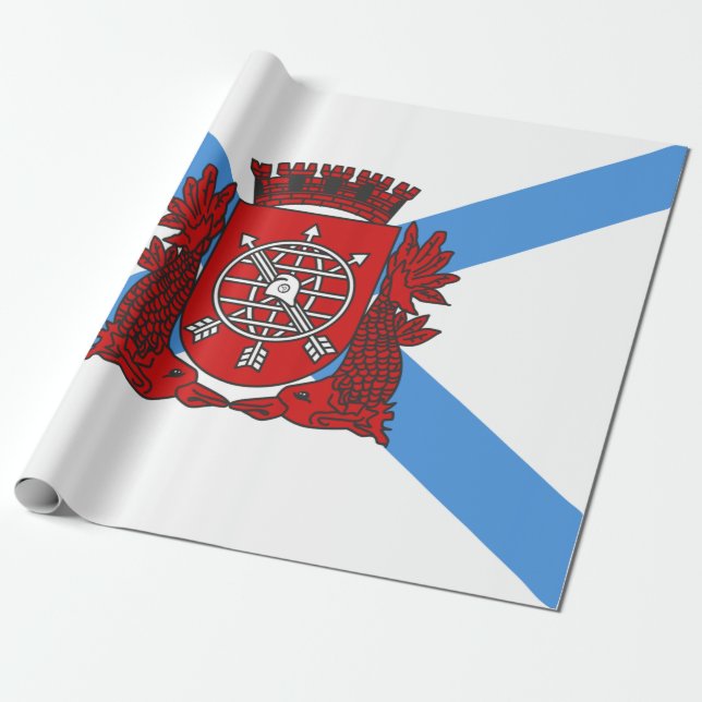 Papier Cadeau Drapeau de Rio de Janeiro (Brésil) (Déroulé)
