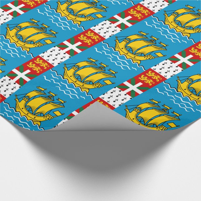 Papier Cadeau Drapeau de Saint-Pierre-et-Miquelon (Coin)