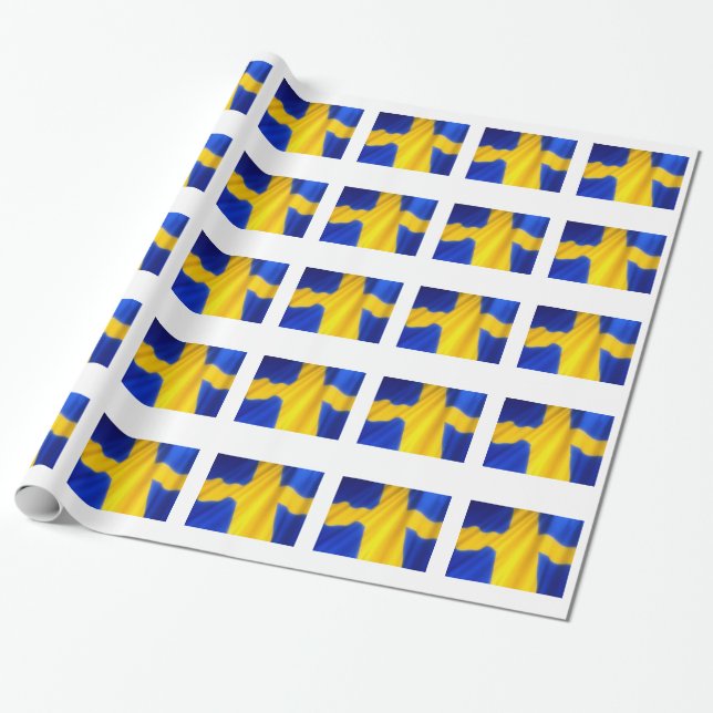 PAPIER CADEAU DRAPEAU DE SWEDISH (Déroulé)