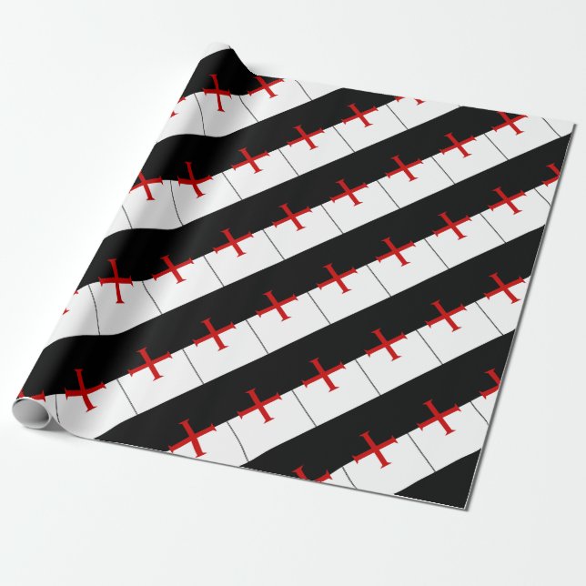 Papier Cadeau Drapeau de Templar de chevaliers (Déroulé)