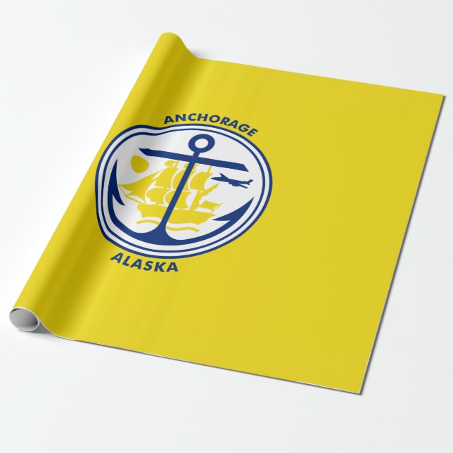 Papier Cadeau Drapeau de ville d'Anchorage (Alaska) (Déroulé)