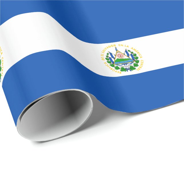 Papier Cadeau Drapeau d'El Salvador (Coin rond)