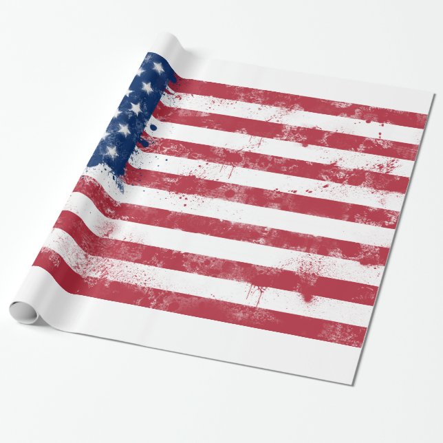Papier Cadeau Drapeau des États-Unis (Déroulé)