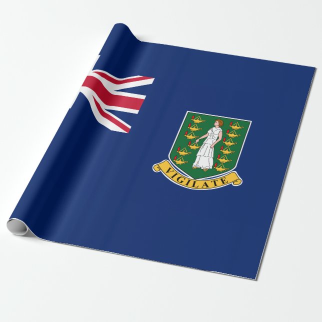 Papier Cadeau Drapeau des îles Vierges britanniques (BVI) (Déroulé)
