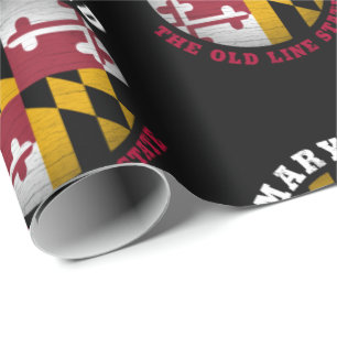 PAPIER CADEAU DRAPEAU D'ÉTAT DE LA VIEILLE LIGNE DE MARYLAND