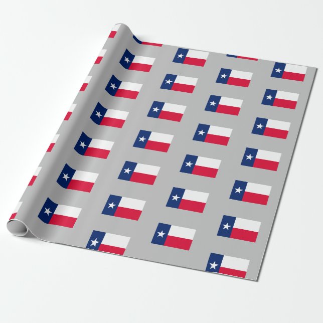 Papier Cadeau Drapeau d'état du Texas, papier d'enveloppement (Déroulé)