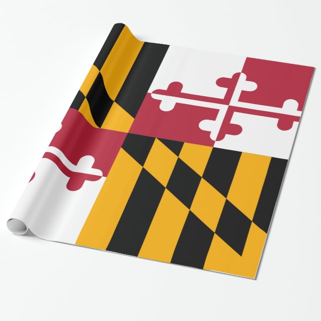 Papier Cadeau Drapeau d'état dynamique du Maryland (Déroulé)