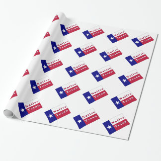 Papier Cadeau Drapeau d'étoile solitaire texane
