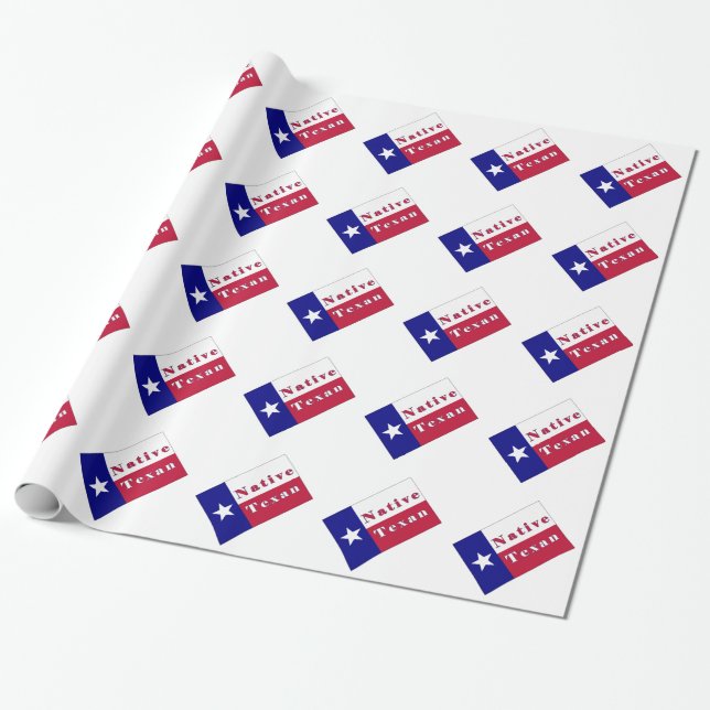 Papier Cadeau Drapeau d'étoile solitaire texane (Déroulé)